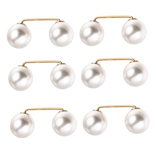 COSMEVIVI 6 Stück Perlenbroschen für Damen Stilvolle Anstecknadeln als Schal und Kragen Clip Vielseitige Dekoration und Kleidungsfixierung Langlebig aus Legierung und Kunstperlen für Party von COSMEVIVI