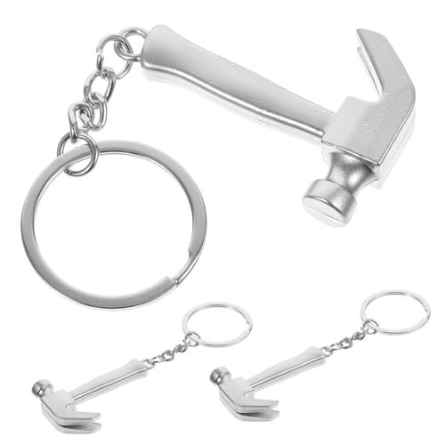 COSMEVIVI 9stücke Mini Hammer Schlüsselanhänger Aus Metall Kreativer Schlüsselring Für Taschen Und Handys Praktischer Silber Langlebig Und Vielseitig Einsetzbar von COSMEVIVI