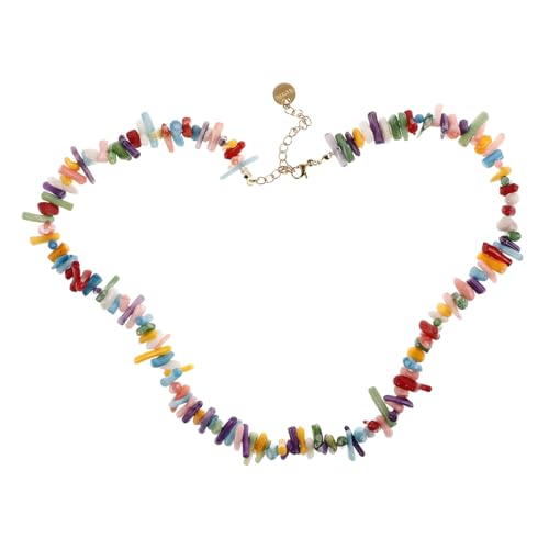 COSMEVIVI Barocke Korallen Halskette für Frauen Langlebige Boho Perlenkette mit Muschelanhänger Perfektes Sommer Accessoire für Strand Outfits für Besondere Anlässe von COSMEVIVI