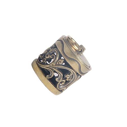 COSMEVIVI Brass Aromatherapy Jar Pendant mit Retro Hohlkörper Dekorativer Duftanhänger für Halsketten und Schlüsselanhänger DIY Aroma Diffuser Kleine Duftkette Aufhängen von COSMEVIVI