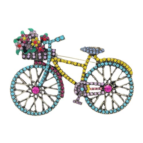 COSMEVIVI Brosche Fahrrad mit Strass Accessoire Metall Anstecknadel für Kleidung und Taschen Eleganter Vintage Stil Geschenkidee von COSMEVIVI
