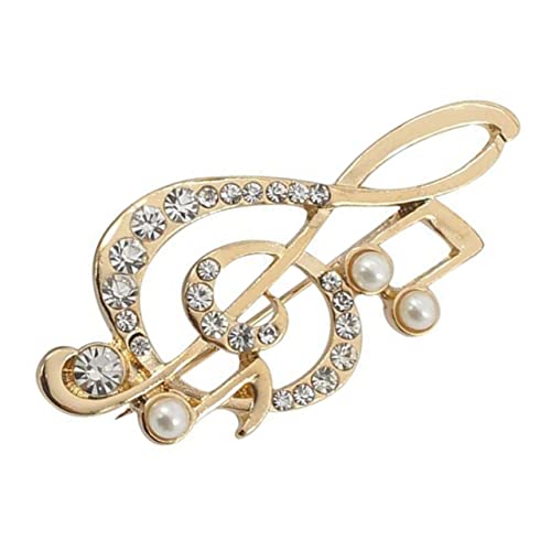 COSMEVIVI Musiknoten Brosche Mit Perlen Für Damen Eleganter Anstecker Für Kleidung Mäntel Und Schals Stilvolles Accessoire Für Besondere Anlässe Und Alltagsoutfits von COSMEVIVI