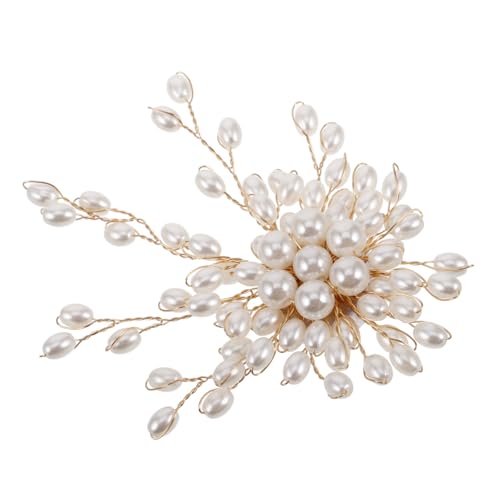 COSMEVIVI Perlenbrosche Mit Blumen-design Für Damen Vintage-brosche Mit Künstlichen Perlen Und Strasssteinen Eleganter Schmuck Für Hochzeit Und Besondere Anlässe von COSMEVIVI