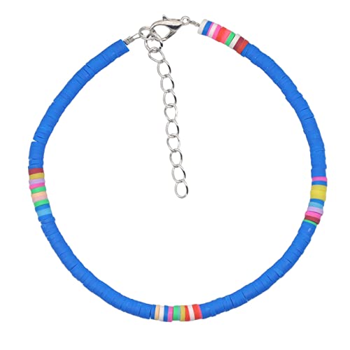 COSMEVIVI Fußkette Im Boho-Stil Für Frauen Aus Polymer Clay Strand-fußkettchen Mit Leuchtenden Farben Verstellbare Knöchelkette Für Alltag von COSMEVIVI
