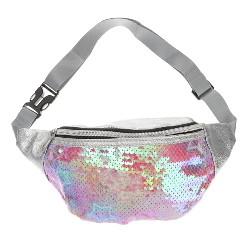 COSMEVIVI Bunte Pailletten Tasche Damen Hüfttasche Sporttasche Persönlichkeitstasche Mit Reißverschluss Und Taschen Für Schlüssel Gläser Handy Etc Großes Fassungsvermögen Für Konzerte Shoppi von COSMEVIVI