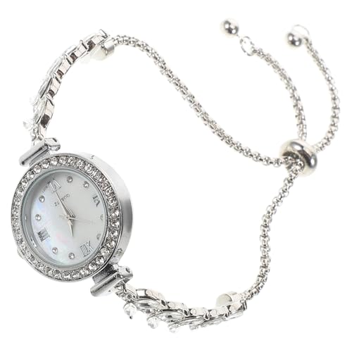 COSMEVIVI Damenuhr mit Meerjungfrauen Silberne Armbanduhr mit Strasssteinen Vintage Quarz Armbanduhr für Damen Bezauberndes Design für Hochwertige von COSMEVIVI