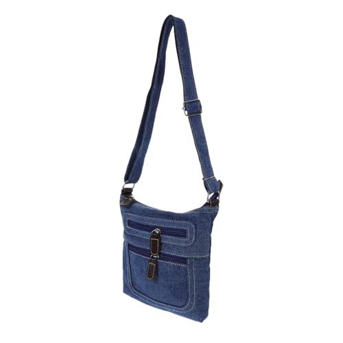 COSMEVIVI Denim Crossbody Bag Damen Retro Vintage Klein Quadratisch Mehrfach Reißverschluss Schultertasche Casual Jeans Tasche Kleine Handtasche für Alltag und von COSMEVIVI