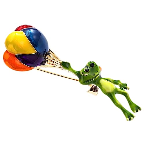 COSMEVIVI Luftballon Frosch Brosche Aus Hochwertigem Niedliche Anstecknadel Für Kleidung Schals Und Rucksäcke Exquisites Accessoire Für Frauen Und Mädchen Dauerhaft Und Stilvoll von COSMEVIVI