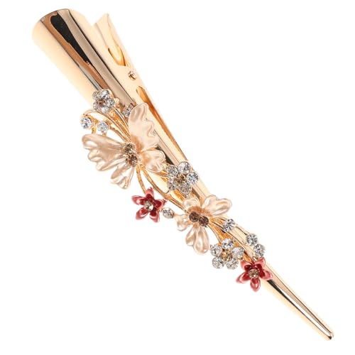 COSMEVIVI Haarspangen Aus Metall Mit Blumenmuster – Haarspangen Mit Blumenmuster Für Frauen, Elegantes Entenschnabel-design Für Hochzeiten, Partys Und Das Alltägliche Styling von COSMEVIVI