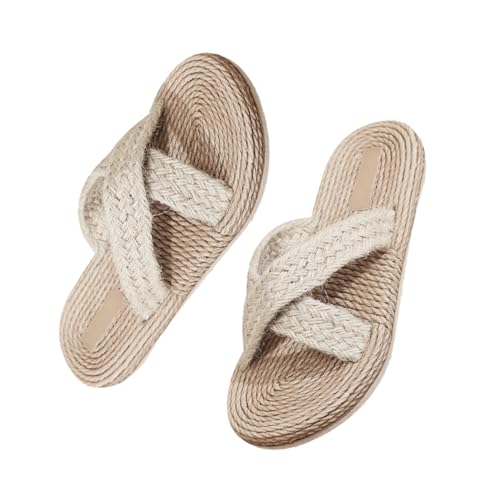 COSMEVIVI Hausschuhe Im Japanischen Stil Atmungsaktiv Für Herren Und Damen -sohle Sandalen Für Haushalt von COSMEVIVI