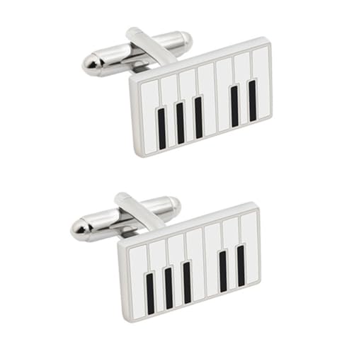 COSMEVIVI Herren Manschettenknöpfe Klavier Design Klassische Shirt Cufflinks aus Metall Stilvoll für Anzug Hemd Geschenkidee für Hochzeit Geburtstag Vatertag von COSMEVIVI