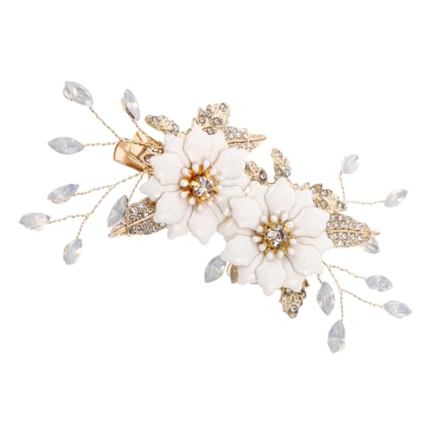 COSMEVIVI Bridal Hair Clip Mit Blumen-design Handgefertigte Haarnadel Mit Strass Und Perlen Für Braut Und Brautjungfern Elegante Hochzeits-haaraccessoires von COSMEVIVI