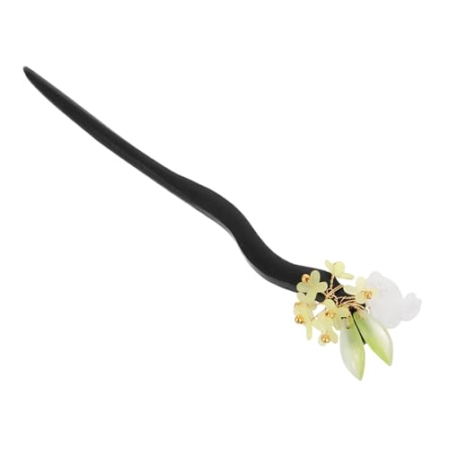 COSMEVIVI Holz-haarstab Mit Blumenverzierung Retro-chinesische Haarnadel Handgefertigter Haarschmuck Für Frauen Langlebiges Und Leichtes Design Für Alltag Und Besondere Anlässe von COSMEVIVI