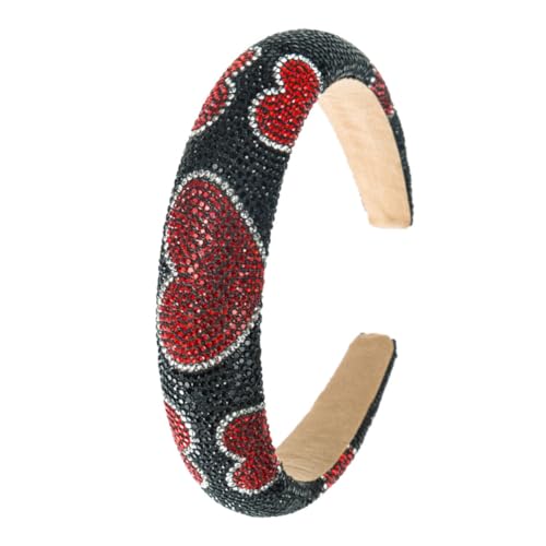 COSMEVIVI Rhinestone Haarband Mit Herzdesign Für Frauen Breites Dekoratives Stirnband Für Einen Ästhetischen Look Für Jeden Anlass Und Stil von COSMEVIVI