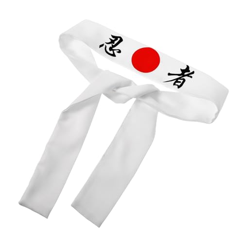 COSMEVIVI Japanisches Stirnband Karate Kostüm Kopfbedeckung Samurai Hachimaki Atmungsaktiv Schweißabsorbierend Langlebig Einfach zu Binden Komfortabel für Karate Training und Kostümpartys von COSMEVIVI