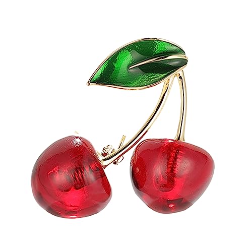 COSMEVIVI Kirsche Brosche für Damen Anstecknadel Fruchtigem Design für Hochzeiten Partys und Besondere Anlässe Stilvolles Accessoire für Kleidung und Schals von COSMEVIVI