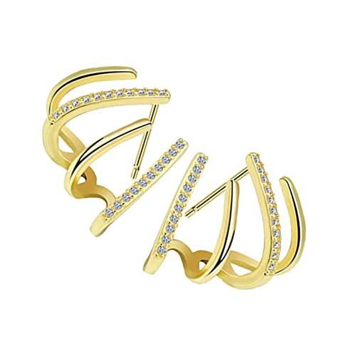 COSMEVIVI Klauenförmige Ohrstecker Für Damen Modische 14k Goldfarbene Ohrringe Mit Zirkonia Eleganter Ohrschmuck Für Besondere Anlässe von COSMEVIVI