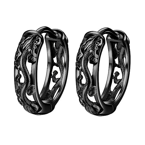 COSMEVIVI Drachenohr Ohrringe Kleine Runde Loop-ohrringe Für Männer Retro-ethnische Ohrringe Minimalistischer Ohrschmuck Nickel Und Bleifrei von COSMEVIVI