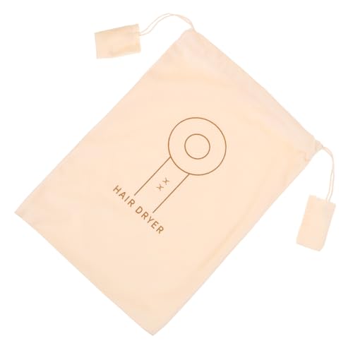 COSMEVIVI Kordelzug Haartrockner Aufbewahrungsbeutel Staubschutzbeutel Reisetasche für Föhn Beige Ohrendesign Robuster Waschbarer Organizer für Zuhause Hotel und Unterwegs von COSMEVIVI