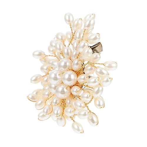 COSMEVIVI Korsage graceling gracy wischtelgeschenk whitn Damen Kleiderklammer Hochzeit Brautperle Corsage Frauen Brosche aus Zinklegierung Damen Perlenbrosche Imitationsperlen Weiß von COSMEVIVI