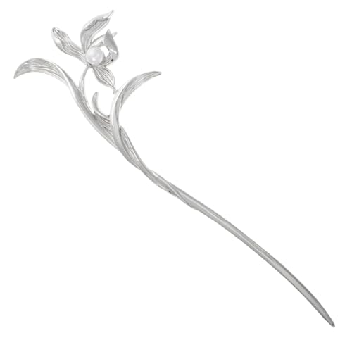 COSMEVIVI Metallic Perlen Haarnadel mit Pflaumenblütenmotiv Chinesischer Haarschmuck für Frauen Leichter Haarnadelstab für Dutt und Pferdeschwanz Eleganter Haarschmuck für Alltag und von COSMEVIVI