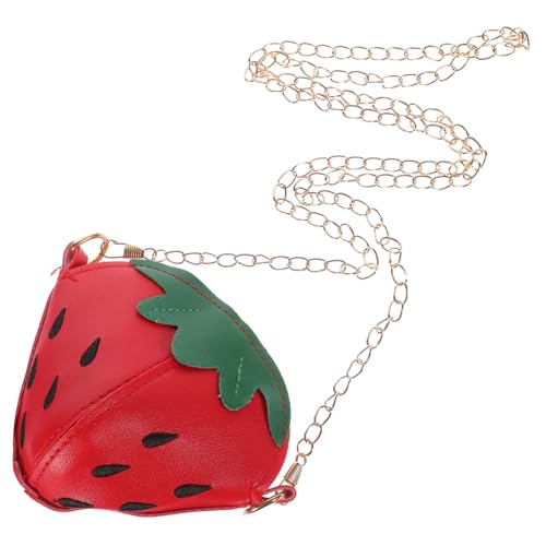 COSMEVIVI Erdbeer-umhängetasche Für Junge Mädchen Mit Kettengürtel Leichtgängigem Reißverschluss Zum Tragen Und Aufbewahren Kleiner Gegenstände von COSMEVIVI