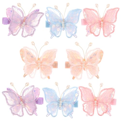 COSMEVIVI 8 Stück Schmetterlings-haarspangen Für Mädchen Bezauberndes Haar-accessoire Kein Design Robust Sicher Für Prinzessinnen von COSMEVIVI