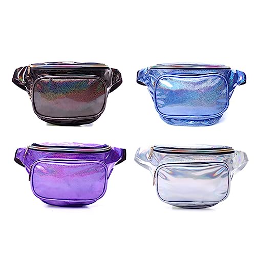 COSMEVIVI Sequin Pu Leather Fanny Pack Für Damen Bauchtasche Mit Großem Für Outdoor- Und Freizeitaktivitäten Elegantem Silber von COSMEVIVI