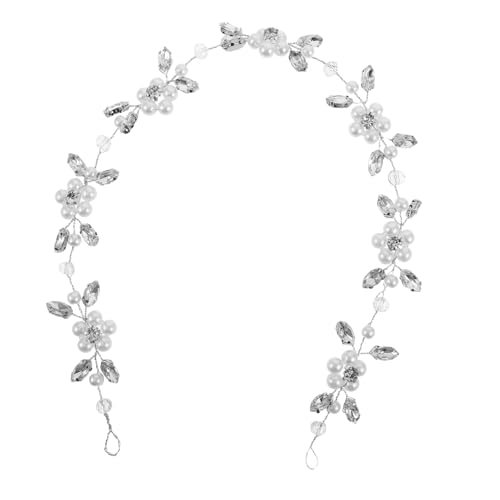 COSMEVIVI Haarschmuck Für Braut Hochzeit Mit Perlen Und Strasssteinen Stirnband Kopfbedeckung Für Erstkommunion Mädchen Geburtstag von COSMEVIVI