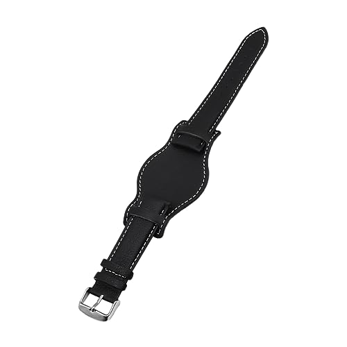 COSMEVIVI Premium Uhrenarmband Schwarz Klassisches Jahre Design Metall Allergie Rindsleder Ersatzband für Herren Installieren Strapazierfähig und Komfortabel von COSMEVIVI