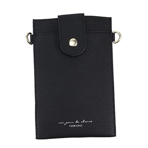 COSMEVIVI Pu Umhängetasche Für Damen Verstellbare Schultertasche Schwarz Praktische Handtasche Für Handy Karten Und Kleingeld Vielseitig Einsetzbar Als Crossbody Schultertasche von COSMEVIVI