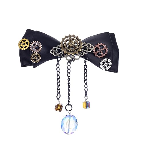 COSMEVIVI Steampunk Haarspange Mit Schleife Entenschnabel Haarspangen Aus Hochwertigem Material Schwarz Für Langhaarige Mädchen von COSMEVIVI