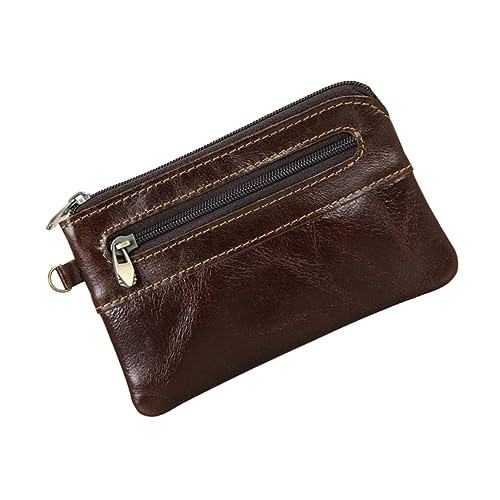 COSMEVIVI Retro Geldbörse Für Herren Multifunktionales Reißverschluss-Portemonnaie Schokoladenfarbe Für Geschäft Und Freizeit Kompakt von COSMEVIVI
