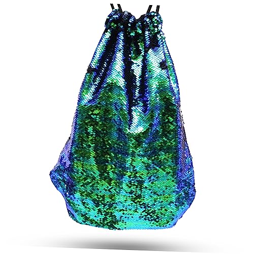 COSMEVIVI Paillettentasche Grün Mit Kordelzug Innentasche Für Kleinigkeiten Turnbeutel Pailetten-kordelzugtasche von COSMEVIVI