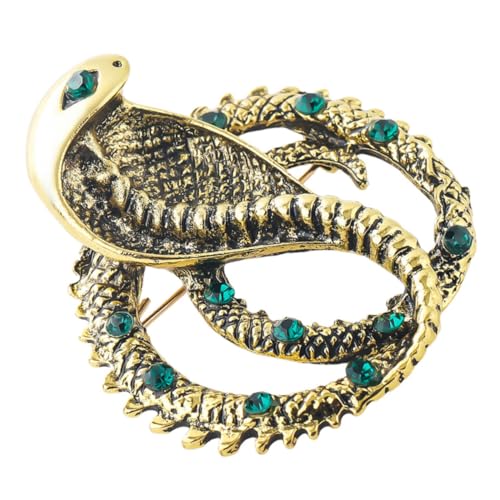 COSMEVIVI Schlangenbrosche Vintage Stil Antik Goldfarben Damen Kleidungsnadeln Leichte Rostfreie Anstecknadel für Jacken Schals und Hüte Modisches Accessoire zur Stilaufwertung von COSMEVIVI