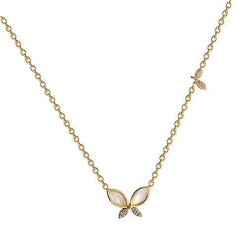 COSMEVIVI Schmetterlinge Halskette für Frauen Anhänger Schlüsselbeinkette Stilvolle Einfache Temperament Halskette für Partys Alltagsoutfits von COSMEVIVI