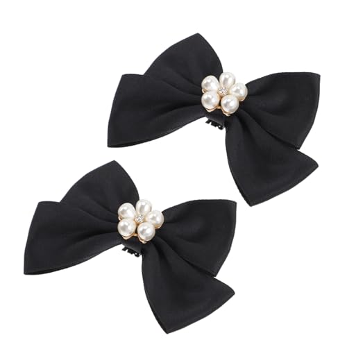 COSMEVIVI Schuhclips Damen Schleifen Design mit Perlen Abnehmbare Dekorative Schuhschließen Leichte Metall und Stoffmaterialien Wiederverwendbar Schuhdeko für Hochzeit Party und Alltag von COSMEVIVI