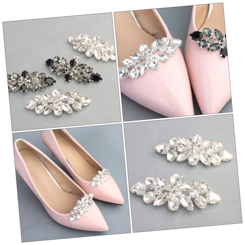 COSMEVIVI Schuhschnalle Silber Glänzende Strass Dekorative Schuhclips Für High Heels Party Street Style Mädchen Schuhzubehör von COSMEVIVI
