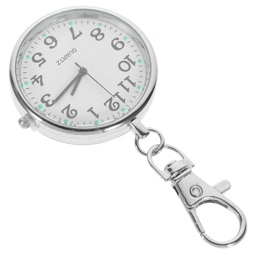 COSMEVIVI Schwesterntisch Schlüsselhalter Schlüsselbund Digitaluhr Schlüsselanhänger Krankenschwester Uhr Pflegeuhr Ansteckclip Ansehen Hängende Uhr Hängende Taschenuhren Tragbare Uhr Glas von COSMEVIVI