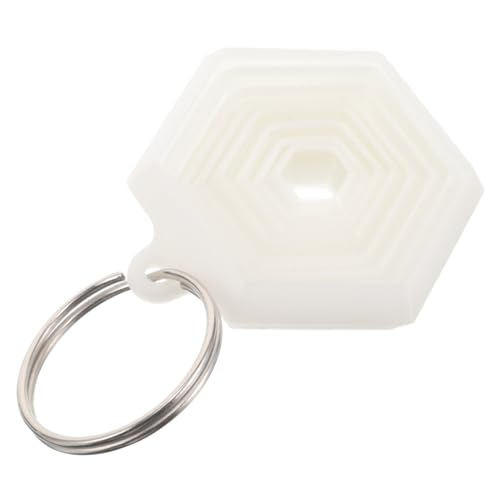 COSMEVIVI Delikater Gedruckter Schlüsselanhänger Mit Hexagonalem Design Leuchtendes Schlüsselspielzeug Vielseitig Einsetzbar Für Taschen Und Gepäck Inkl Schlüsselring von COSMEVIVI