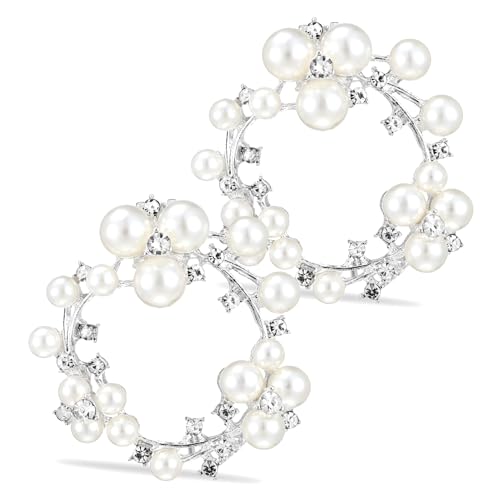 COSMEVIVI Silberne Schuhclips mit Perlen Design Dekorative und Langlebige Schuhanhänger für Damen als Hochzeitsschmuck und Stilvolles Schuhzubehör Einfach zu Befestigen und Modisch von COSMEVIVI