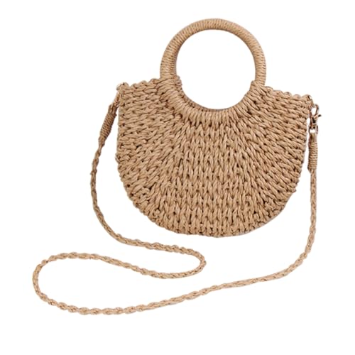 COSMEVIVI Strohtasche Handgewebte Umhängetasche Strandtasche Tasche Umhängetasche Für Frauen Kleine Umhängetasche Handtasche Kleine Umhängetasche Strand von COSMEVIVI