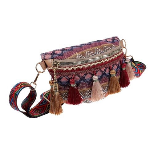 COSMEVIVI National Style Brusttasche Mit Verstellbarem Breitem Riemen Umhängetasche Für Damen Hüfttasche Im Ethno-Stil Für Einkaufen Und Reisen von COSMEVIVI