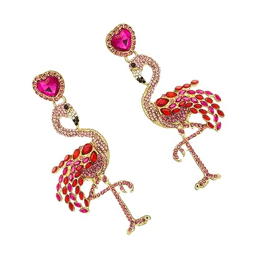 COSMEVIVI Flamingo-förmige Ohrringe Als Ohrschmuck Stylische Ohrringe Für Damen Lässiger Schmuck Party-ohrhänger Rot von COSMEVIVI