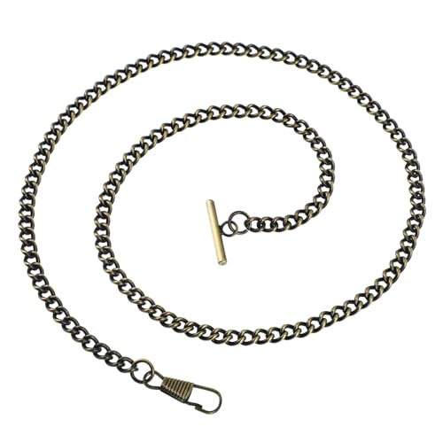 COSMEVIVI Taschenuhrkette Aus Metall Mit T-bar Schnalle Vintage Gürtelkette Für Herren Und Damen Bronze-Farbe Für Uhren Schlüssel Modisches Accessoire von COSMEVIVI