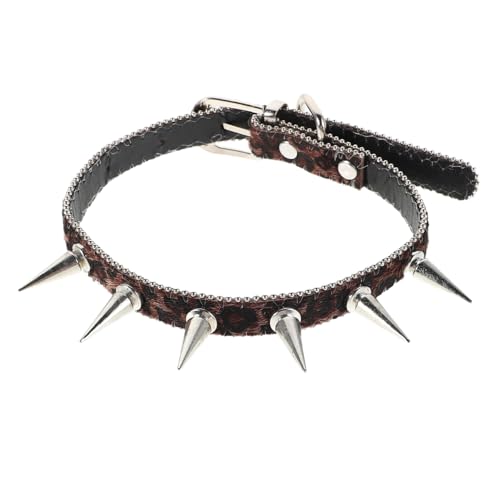COSMEVIVI Verstellbare Spiked Halskette Kunstleder für Damen Perfektes Accessoire für Partys mit Einzigartigem Retro Individueller Note von COSMEVIVI
