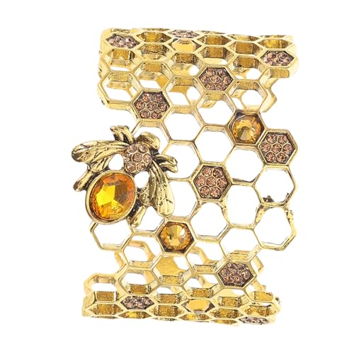 COSMEVIVI Verstellbares Bienen Armband Metalllegierung Offener Armreif mit Kreativem Wabendesign Modisches Schmuckstück für Damen und Mädchen Elegantes für Besondere Anlässe von COSMEVIVI