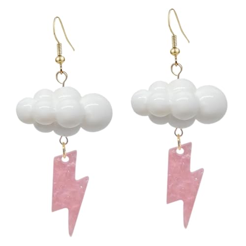 COSMEVIVI Wolken Ohrringe Dangle Große Regenwolken Ohrhänger Kreativer Wetterschmuck Damen Modisch für Party Alltag und Sommerurlaub von COSMEVIVI