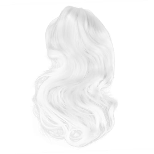 COSMEVIVI Wavy Synthetic Wig Für Frauen Hitzebeständige Lange Lockige Perücke Weiß Für Cosplay Halloween Und Partys Stylisches Haar Für Jeden Anlass von COSMEVIVI