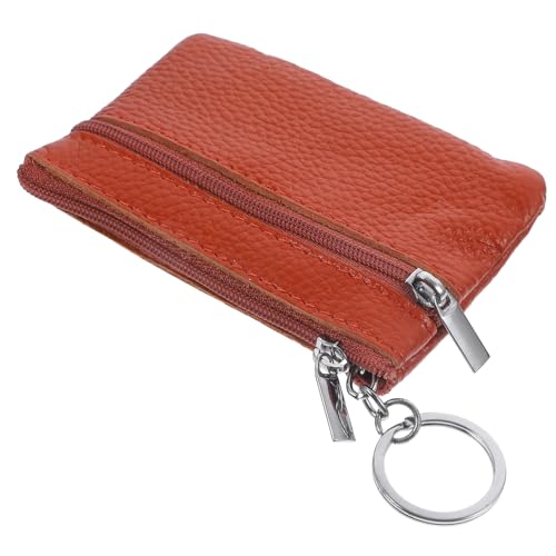 COSMEVIVI Damen Geldbörse Mini Purse Mit Schlüsselring Multifunktionale Kleine Geldbörse Für Münzen Und Zubehör Handlich Und Elegant Braun von COSMEVIVI